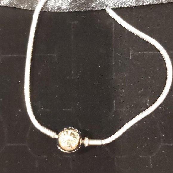 Authentic Pandora Essence Sterling Silver & 14k Gold Bracelet 596003-19 7.5" - Picture 5 of 9